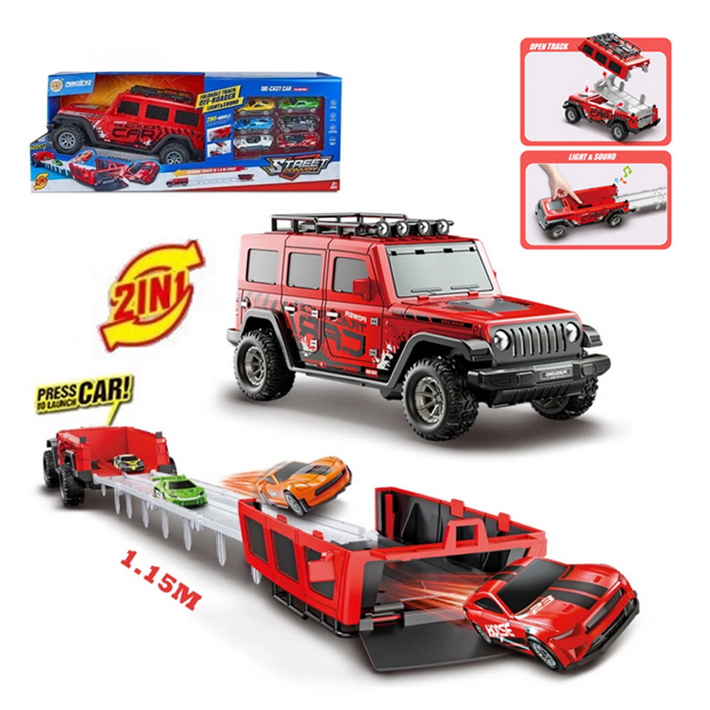 JEEP TRANSFORMA PISTA CON AUTOS