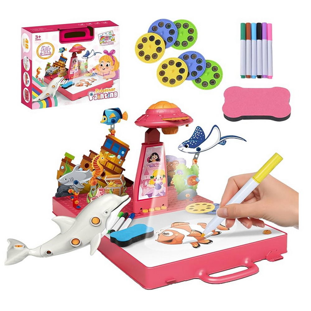 MALETA CREATIVA CON PROYECTORA PINK
