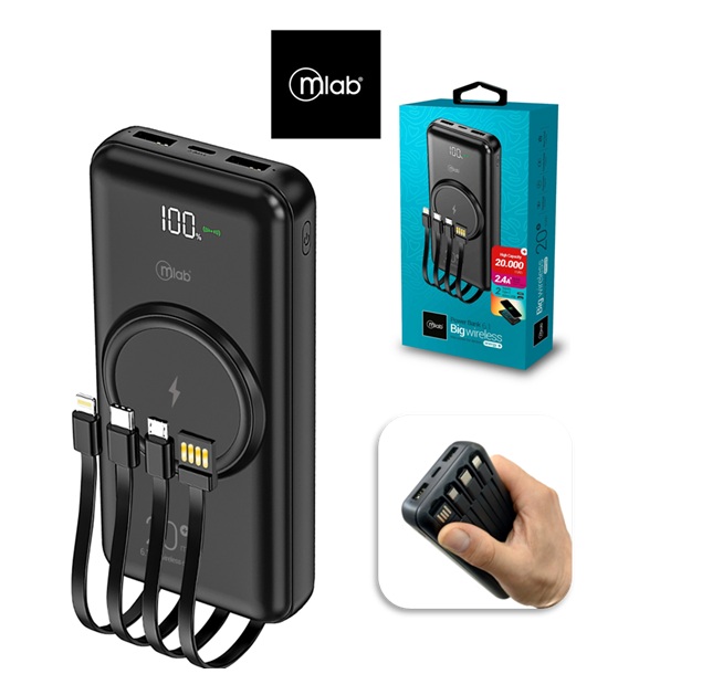 POWERBANK INALAMBRICO 20.000mAh CARGADOR PORTÁTIL MLAB