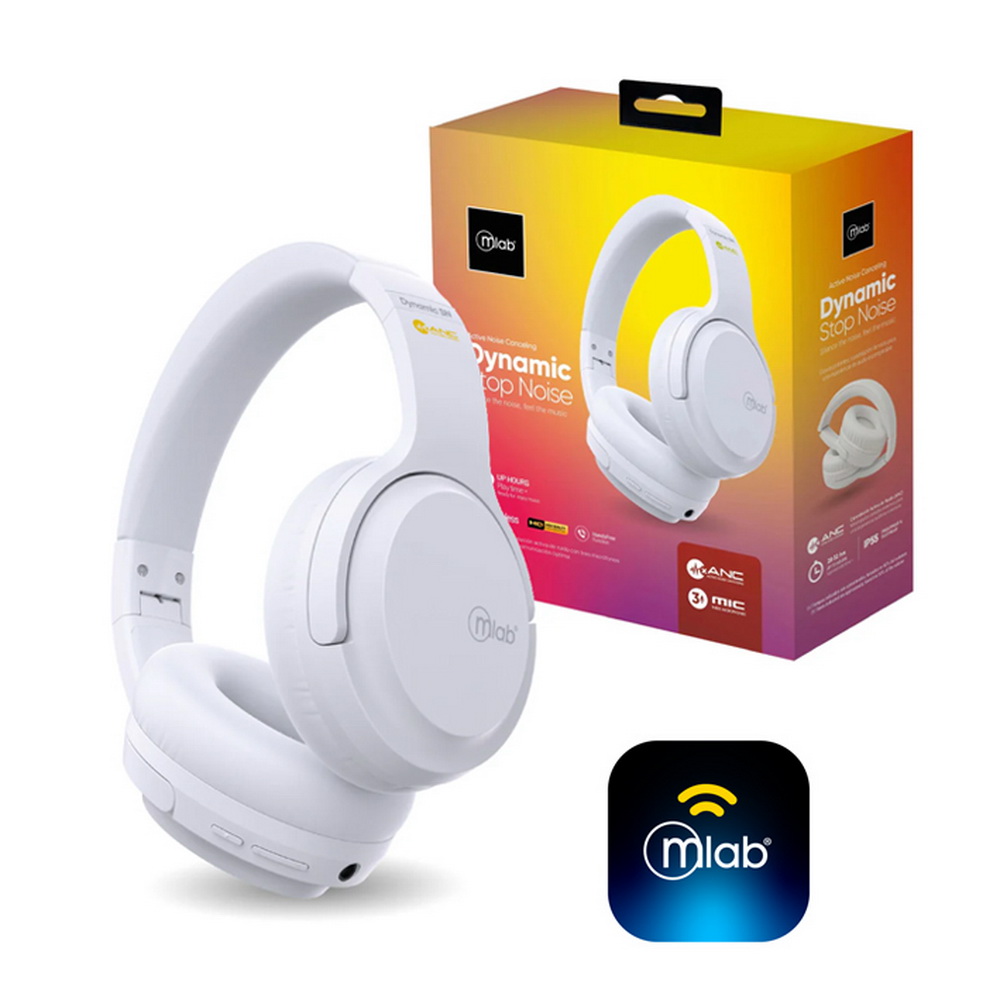 AUDIFONO BLUETOOTH DYNAMIC WHITE MLAB.