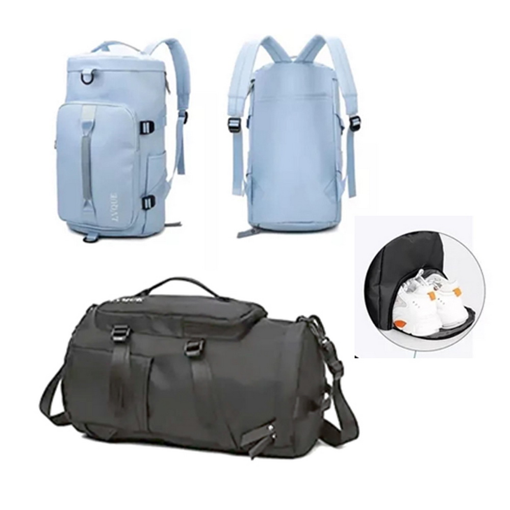 BOLSO DEPORTIVO COLOR NEGRO / CELESTE